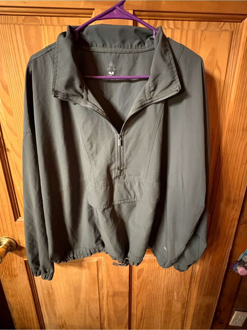 Women's Olive Green Lightweight Half-Zip Pullover Jacket